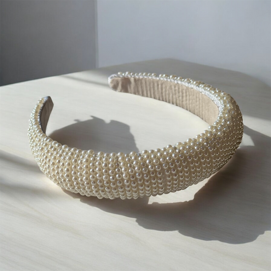 Opulent Elegance: Wide Pearl Headband for Special Occasions