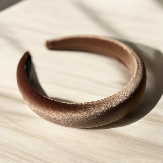 Brown Soft Velvet Headband: Elegant & Oozy Hair Accessory