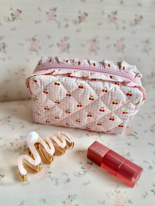 Cherry Makeup Pouch – Stylish Travel Cosmetic Bag