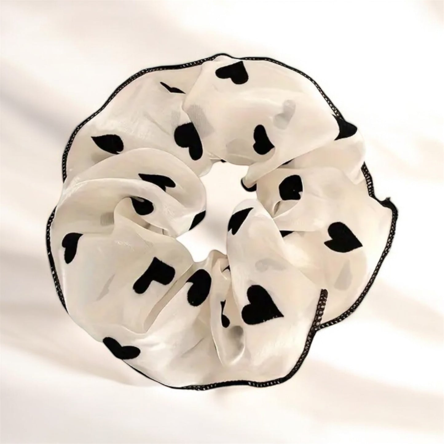 Parisian Chic 3-Pack Satin Hair Scrunchies – French Style Polka Dot Design