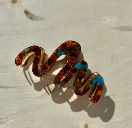 Brown Mermaid Metallic Large Hair Claw Clip