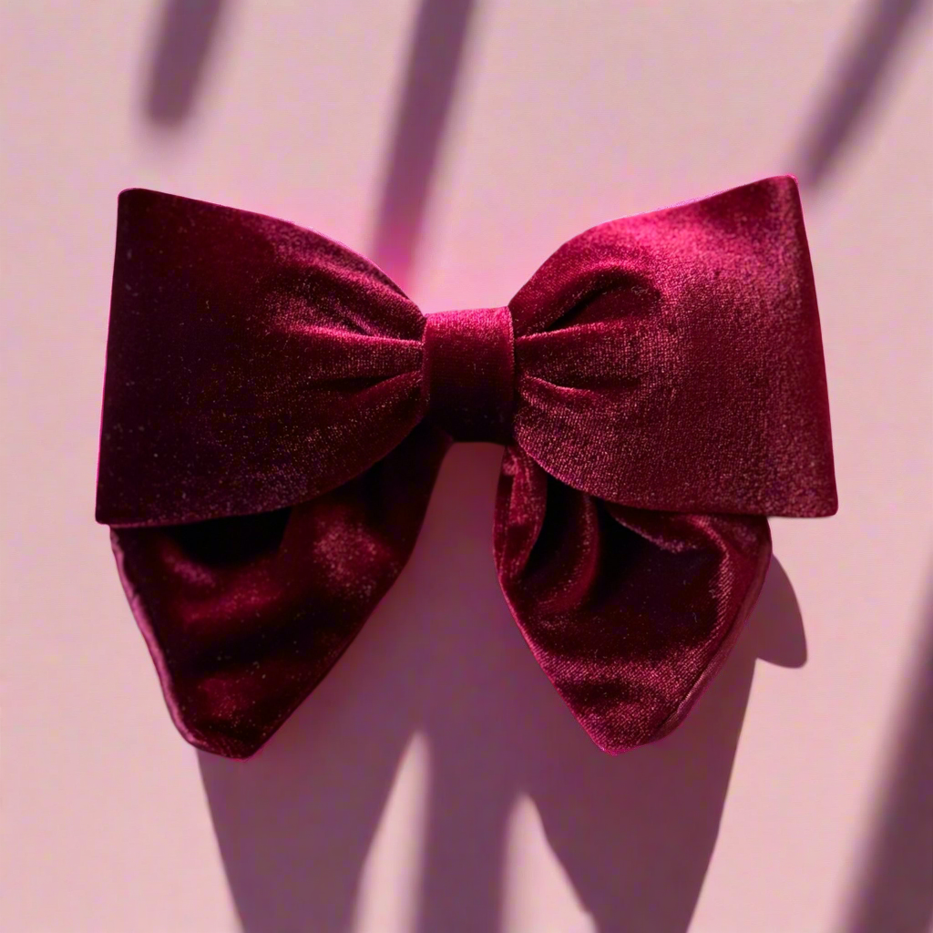 Red Burgundy Velvet Barrette Hair Clip: Sophisticated & Luxurious Hair Accessory
