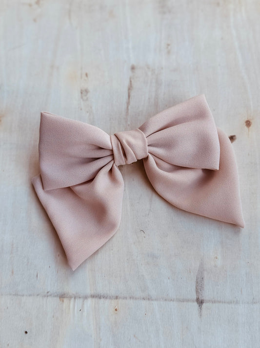 Apricot Bow Barrette Clip – Elegant Hair Accessory