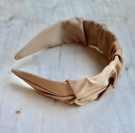 Elegant Knotted Headband – Classic Khaki Hair Accessory
