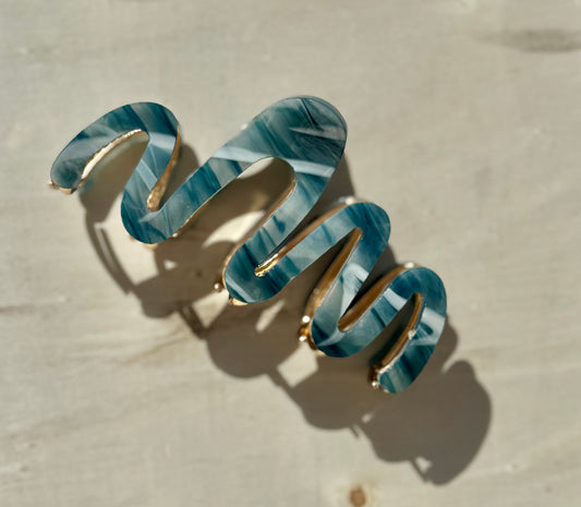 Blue Mermaid Metallic Large Hair Claw Clip
