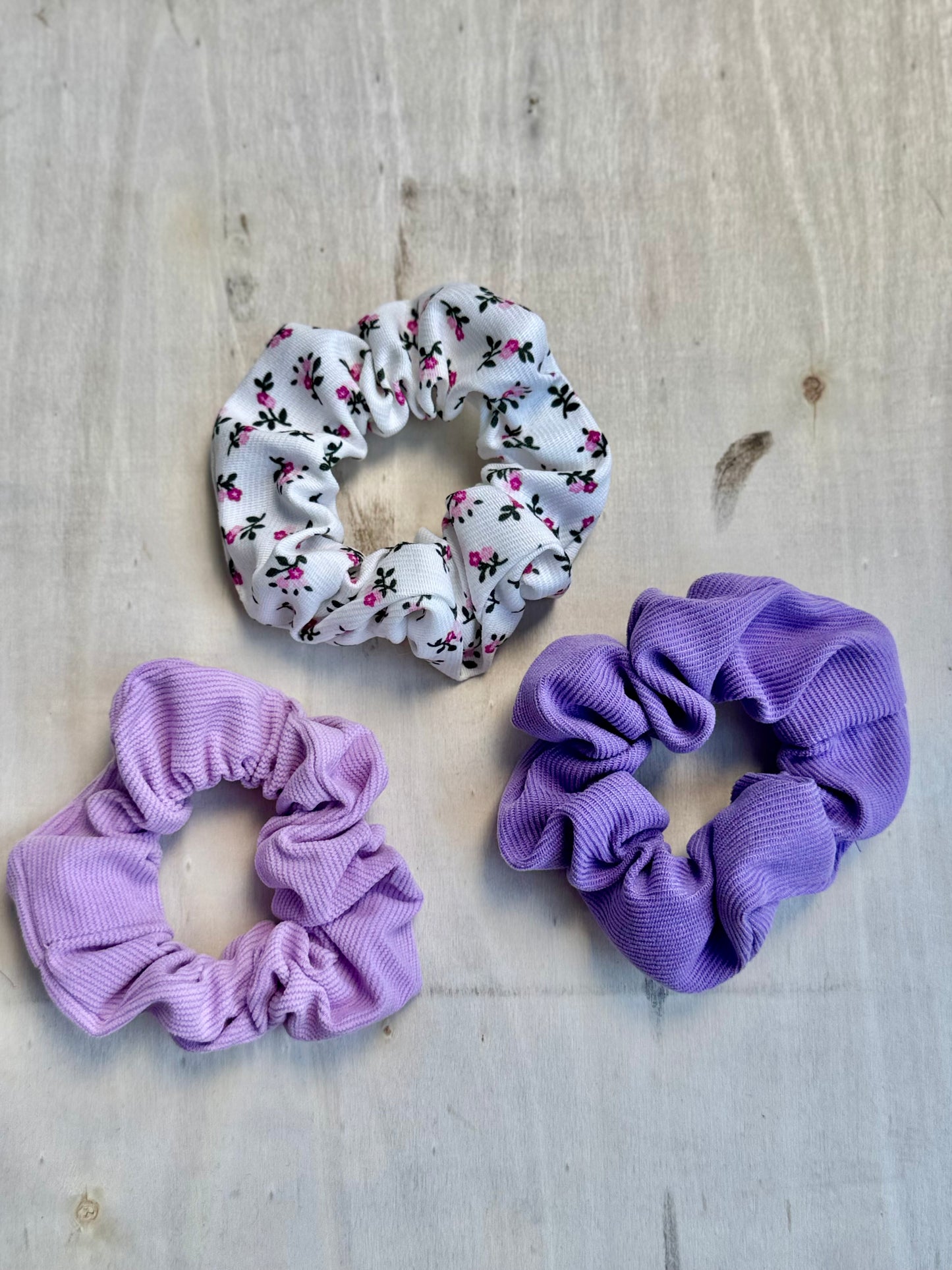 Set of 3 Purple Scrunchies – Stylish & Versatile Hair Accessories
