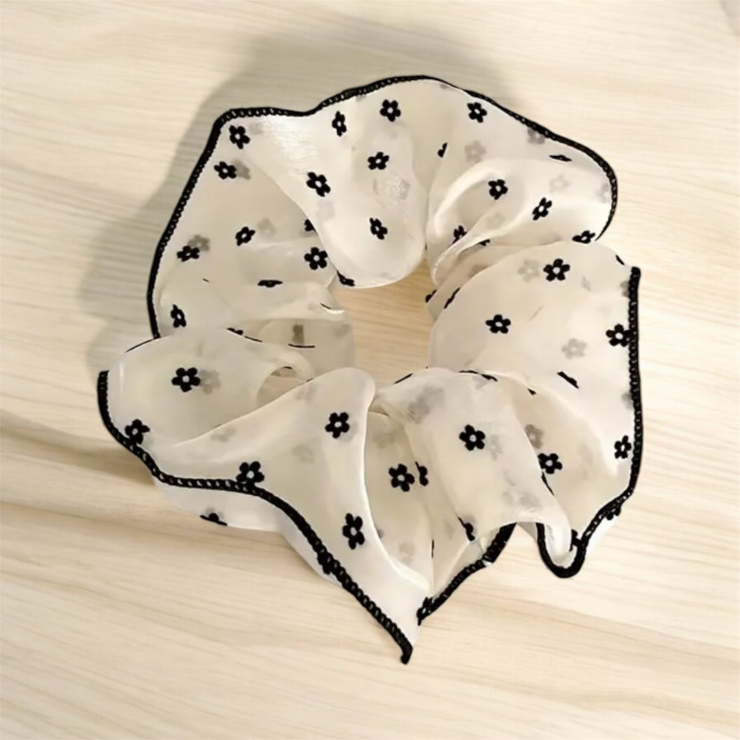 Parisian Chic 3-Pack Satin Hair Scrunchies – French Style Polka Dot Design