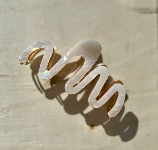 White Mermaid Metallic Large Hair Claw Clip